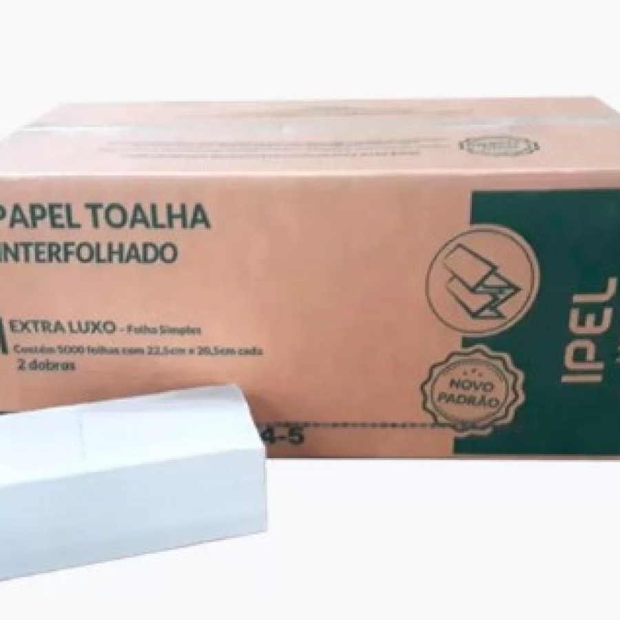 Papel Toalha interfolhas E. Luxo 100% F. simples OU F. dupla Ipel