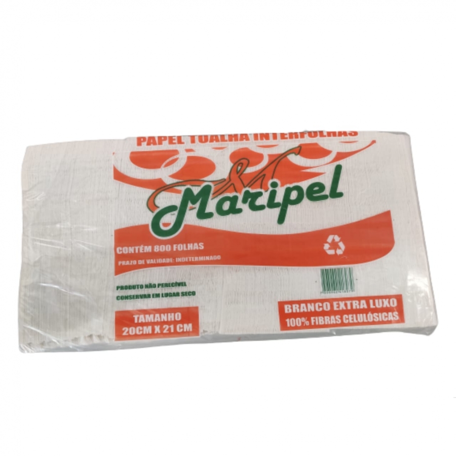 Papel Toalha interfolhas E. Luxo 100% pct 1000un Maripel
